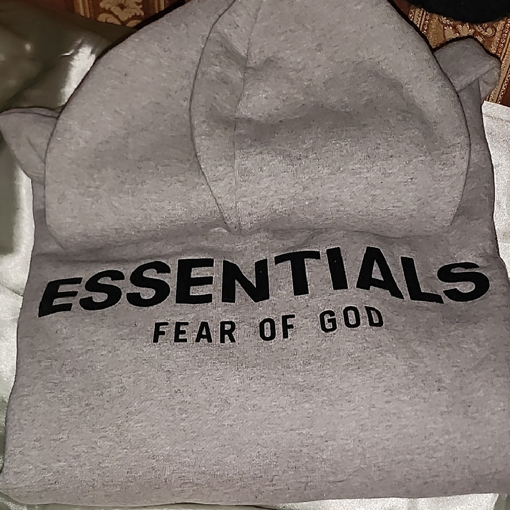 Fear of God Essentials Light Gray Hoodie